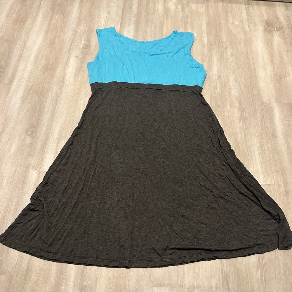 Flirty Girl Blue Gray Sleeveless Aline Dress Sz XL